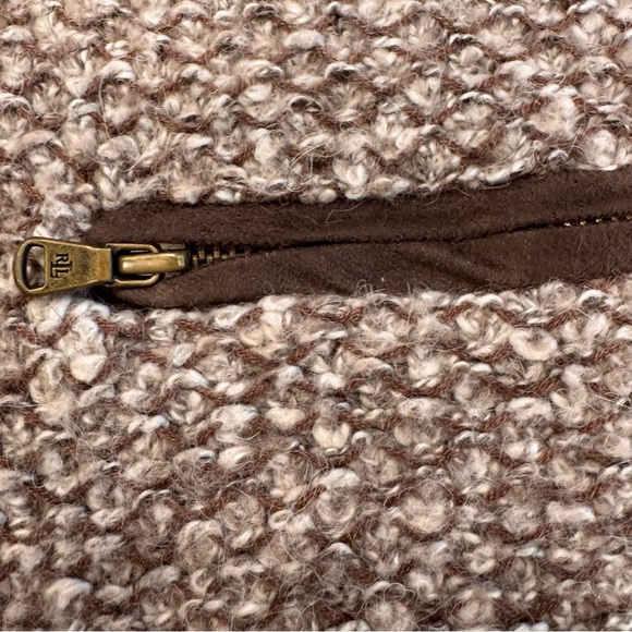 Lauren Ralph Lauren Jacket Women’s Brown Tweed Long Sleeve Zip Up Sz M Petite - Picture 7 of 8
